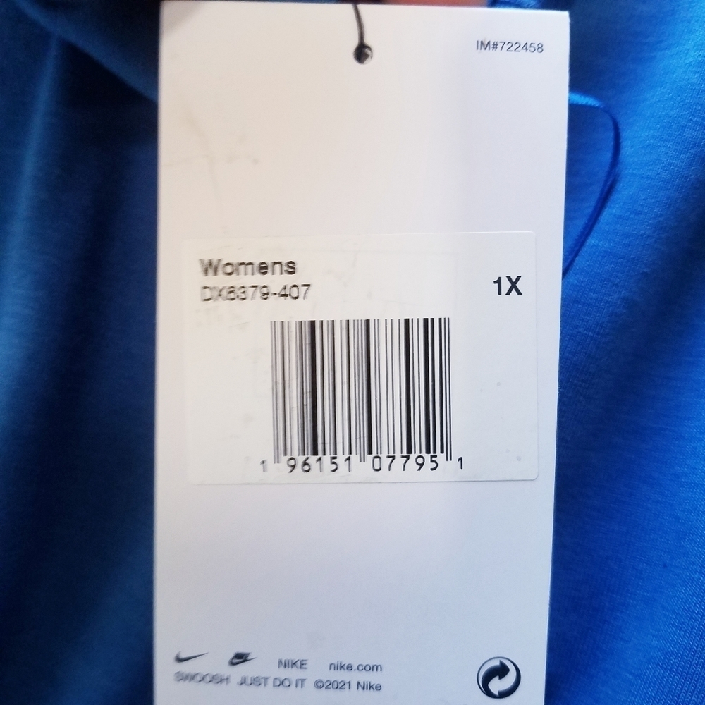 NEW Nike | Dri Fit Plus Size Jumpsuit + Front Tie, 1X, Blue - Picture 16 of 16